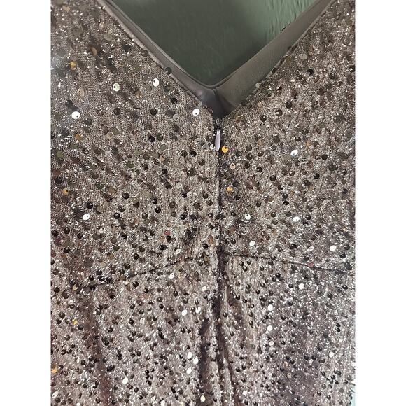 Sequined Gown Plus 2X Pink Prom Dress Holiday Christmas Formal Cocktail Chic - Picture 6 of 8